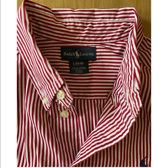 Polo Ralph Lauren Red Striped Button 